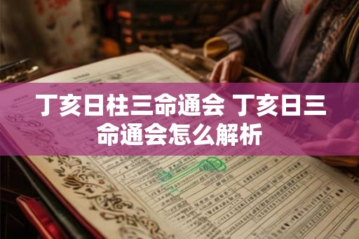 丁亥日柱三命通会 丁亥日三命通会怎么解析