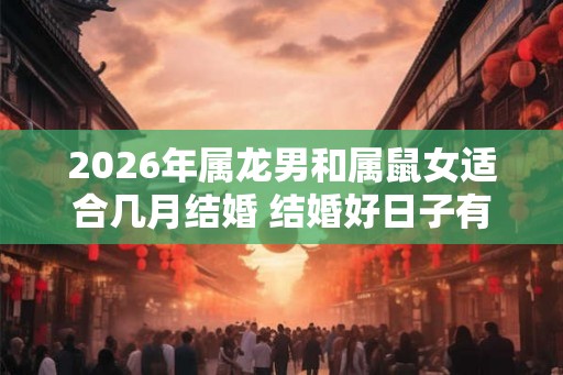 2026年属龙男和属鼠女适合几月结婚 结婚好日子有几天 2026年属龙男和属鼠女适合几月结婚 结婚好日子有几天