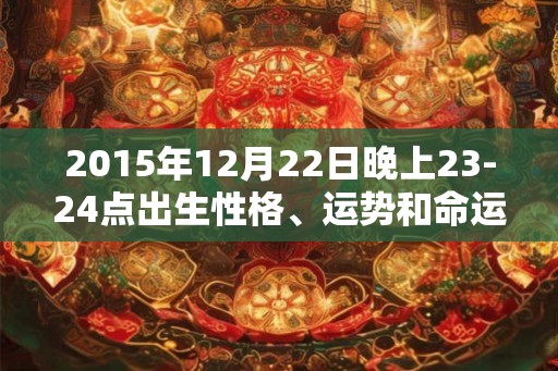 2015年12月22日晚上23-24点出生性格、运势和命运