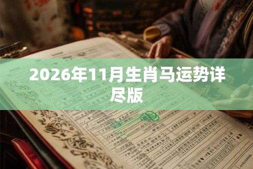 2026年11月生肖马运势详尽版 2026年11月生肖马运势详尽版