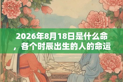 2026年8月18日是什么命，各个时辰出生的人的命运