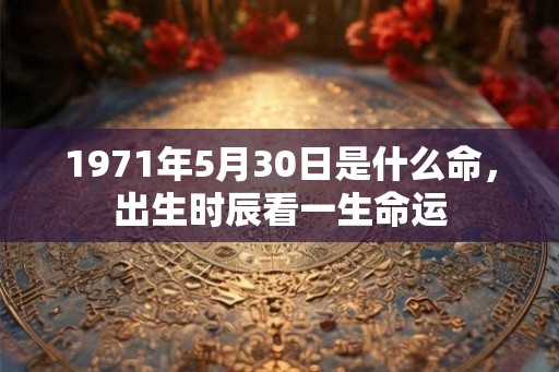 1971年5月30日是什么命，出生时辰看一生命运