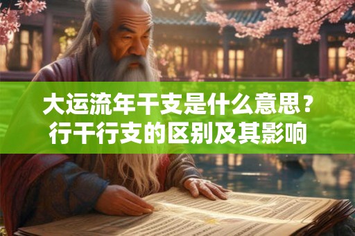 大运流年干支是什么意思？行干行支的区别及其影响