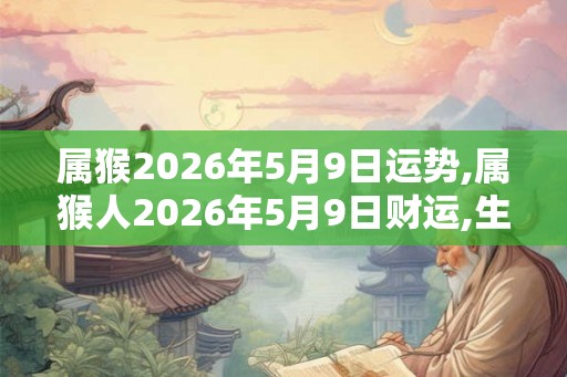 属猴2026年5月9日运势,属猴人2026年5月9日财运,生肖猴2026年5月9日运势