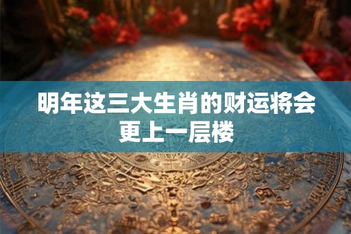 明年这三大生肖的财运将会更上一层楼