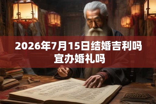 2026年7月15日结婚吉利吗 宜办婚礼吗