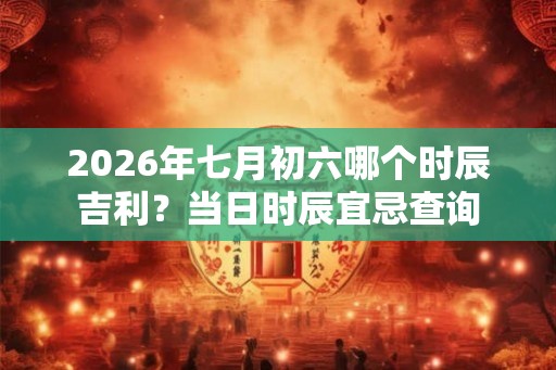 2026年七月初六哪个时辰吉利?当日时辰宜忌查询 2026年七月初六哪个时辰吉利?当日时辰宜忌查询