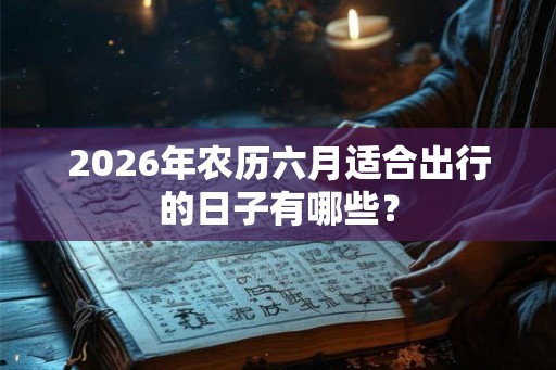 2026年农历六月适合出行的日子有哪些？
