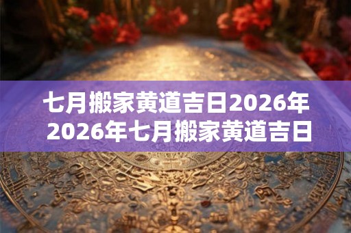七月搬家黄道吉日2026年 2026年七月搬家黄道吉日是什么