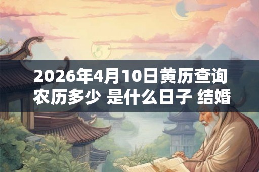 2026年4月10日黄历查询 农历多少 是什么日子 结婚吉时