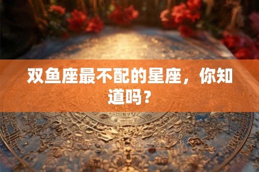 双鱼座最不配的星座，你知道吗？