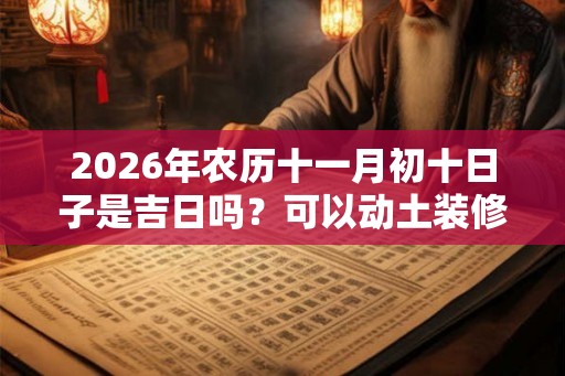 2026年农历十一月初十日子是吉日吗？可以动土装修吗？