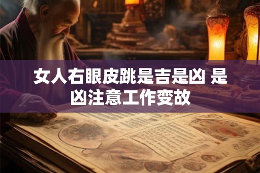 女人右眼皮跳是吉是凶 是凶注意工作变故