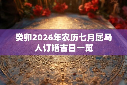 癸卯2026年农历七月属马人订婚吉日一览