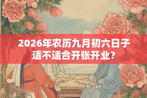 2026年农历九月初六日子适不适合开张开业？