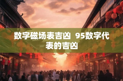 数字磁场表吉凶  95数字代表的吉凶