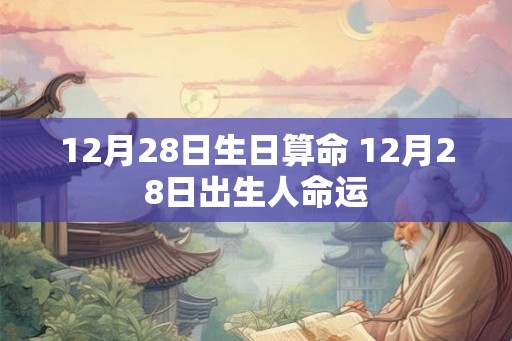 12月28日生日算命 12月28日出生人命运