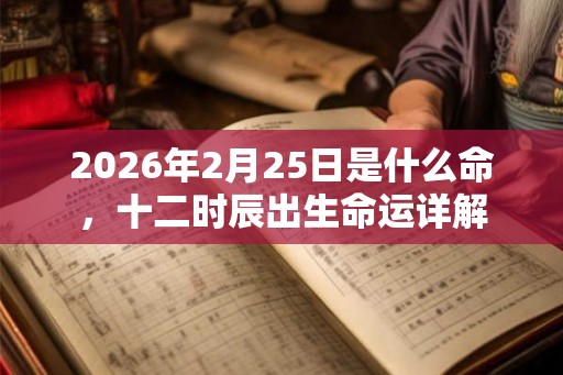 2026年2月25日是什么命，十二时辰出生命运详解