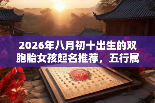 2026年八月初十出生的双胞胎女孩起名推荐，五行属什么