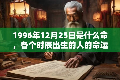 1996年12月25日是什么命，各个时辰出生的人的命运