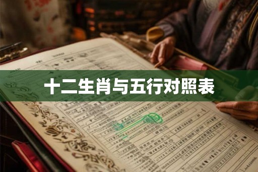 十二生肖与五行对照表
