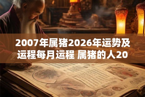 2007年属猪2026年运势及运程每月运程 属猪的人2026年每月运势如何 2007年属猪2026年运势及运程每月运程 属猪的人2026年每月运势如何