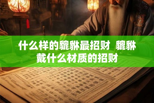 什么样的貔貅最招财  貔貅戴什么材质的招财
