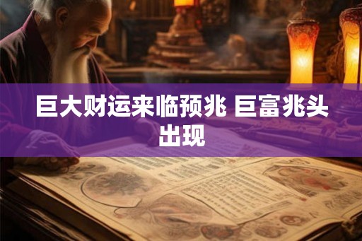 巨大财运来临预兆 巨富兆头出现