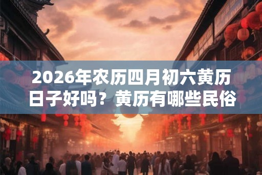 2026年农历四月初六黄历日子好吗？黄历有哪些民俗忌日？