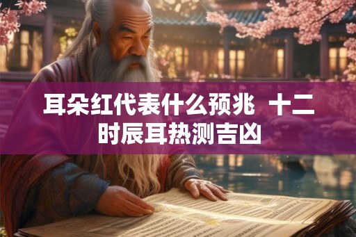 耳朵红代表什么预兆  十二时辰耳热测吉凶