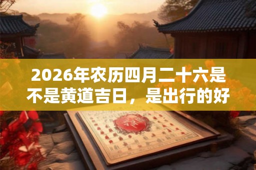 2026年农历四月二十六是不是黄道吉日，是出行的好日子吗？