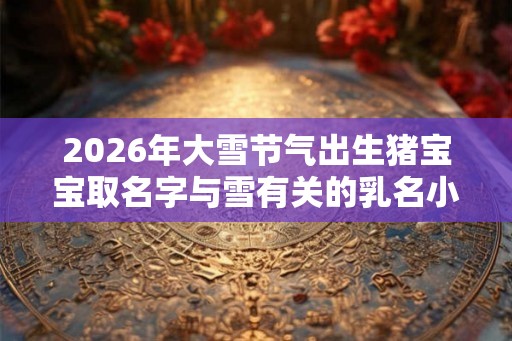 2026年大雪节气出生猪宝宝取名字与雪有关的乳名小名! 2026年大雪节气出生猪宝宝取名字与雪有关的乳名小名!