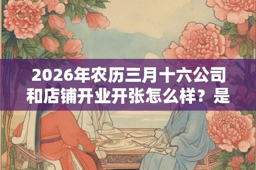 2026年农历三月十六公司和店铺开业开张怎么样?是开业吉日吗? 2026年农历三月十六公司和店铺开业开张怎么样?是开业吉日吗?