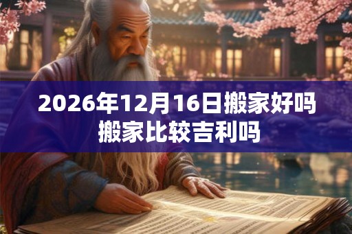 2026年12月16日搬家好吗 搬家比较吉利吗 2026年12月16日搬家好吗 搬家比较吉利吗
