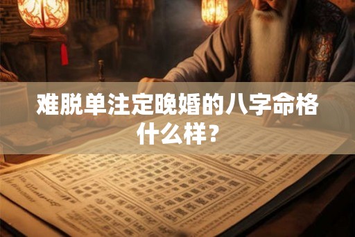 难脱单注定晚婚的八字命格什么样？