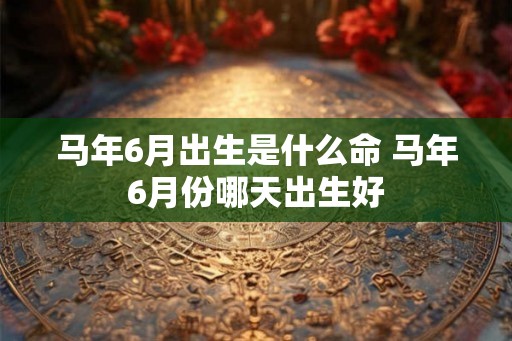 马年6月出生是什么命 马年6月份哪天出生好