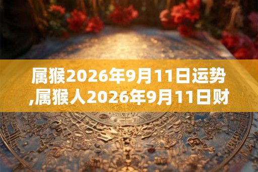 属猴2026年9月11日运势,属猴人2026年9月11日财运,生肖猴2026年9月11日运势