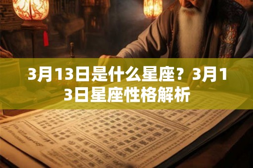 3月13日是什么星座？3月13日星座性格解析