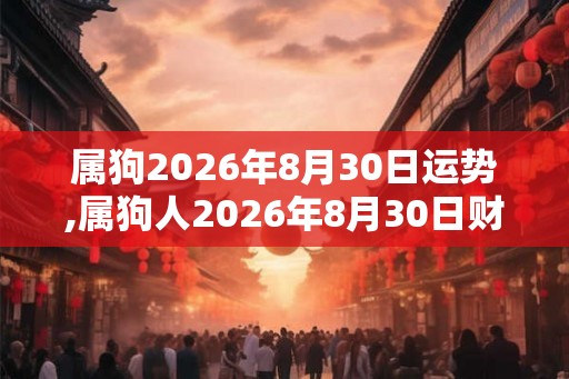 属狗2026年8月30日运势,属狗人2026年8月30日财运,生肖狗2026年8月30日运势