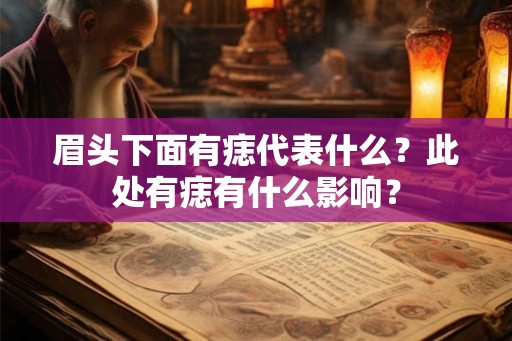 眉头下面有痣代表什么？此处有痣有什么影响？