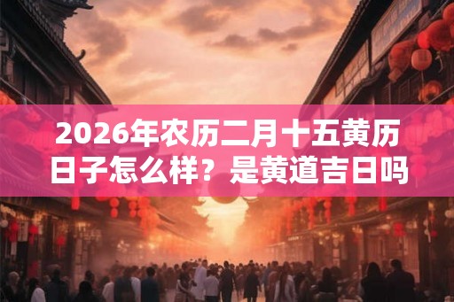 2026年农历二月十五黄历日子怎么样？是黄道吉日吗？