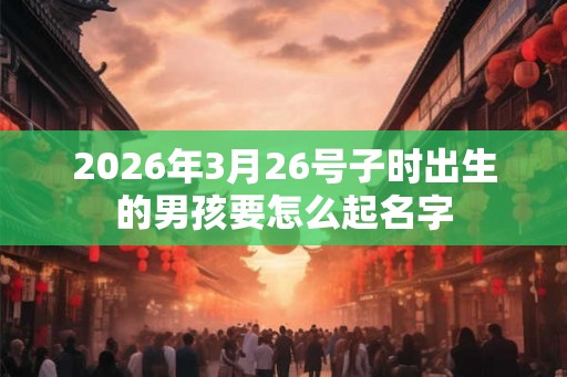 2026年3月26号子时出生的男孩要怎么起名字 2026年3月26号子时出生的男孩要怎么起名字
