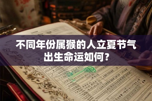 不同年份属猴的人立夏节气出生命运如何？
