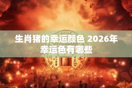生肖猪的幸运颜色 2026年幸运色有哪些