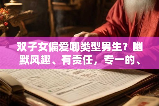 双子女偏爱哪类型男生？幽默风趣、有责任，专一的、聪明有能力的男生！