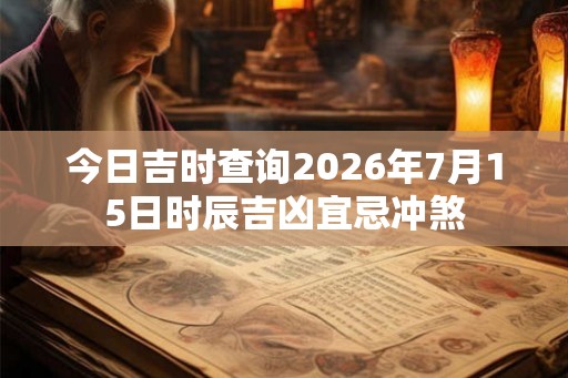 今日吉时查询2026年7月15日时辰吉凶宜忌冲煞 今日吉时查询2026年7月15日时辰吉凶宜忌冲煞