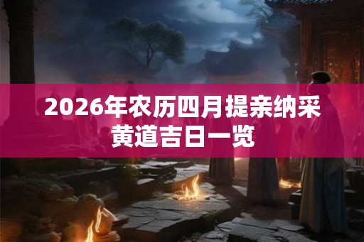 2026年农历四月提亲纳采黄道吉日一览