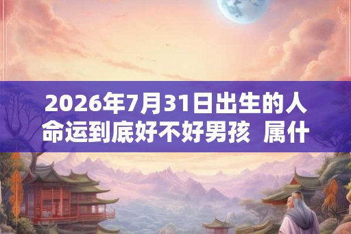 2026年7月31日出生的人命运到底好不好男孩  属什么命