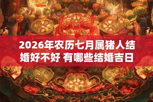 2026年农历七月属猪人结婚好不好 有哪些结婚吉日