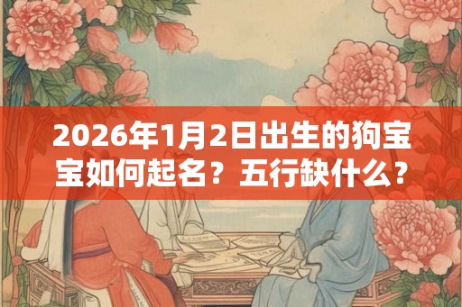 2026年1月2日出生的狗宝宝如何起名？五行缺什么？